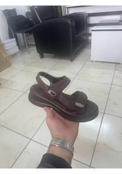 Markasende Bonita Kadın Çırtlı Kalın Taban Günlük Rahat Sandalet Kahverengi