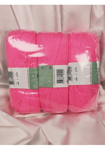 Super Baby Bebe Pembe El Örgü İpi Art No:1758 Nm:3.4 100gr. 340mt. 3 Adet - Renk: 040