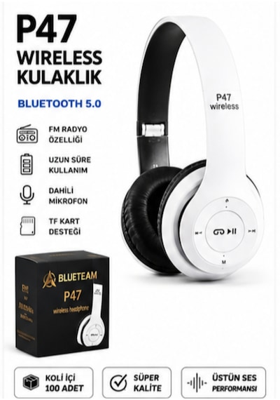 P47 Kafa Üstü Bluetooth Kulaklık