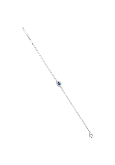 Damla Motifli Zirkon Taşlı Gümüş Bileklik - B077201