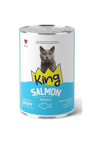 Sos İçinde Et Parçacıklı Somonlu Yetişkin Kedi Konserve Maması 400g