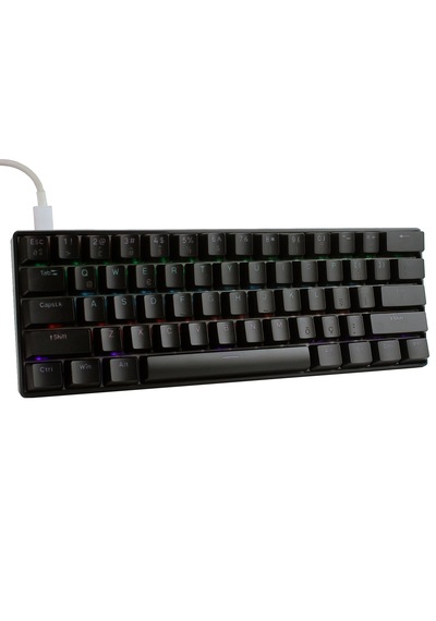 H61k Mini Mekanik Kablolu Gaming Oyuncu Klavye Türkçe Q Blue Switch 12 Ad Rgb Led Işık Modlu 61 Tuşlu Siyah