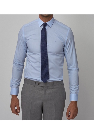 Nacar Store Erkek Mavi Uzun Kol Slim Fit Klasik Gömlek MAVİ
