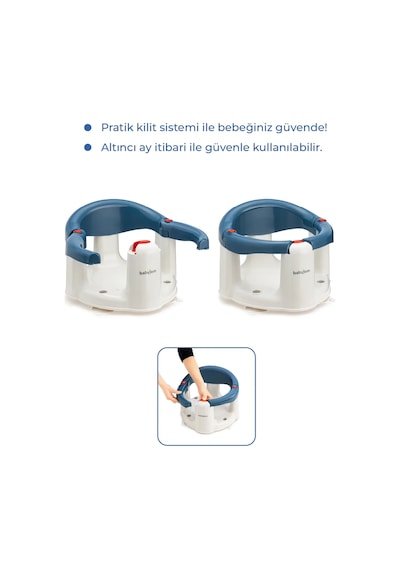 Babyjem Önden Açılır Banyo & Mama Oturağı İndigo Mavi