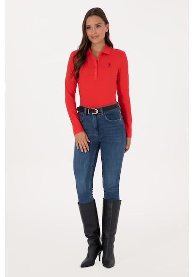 U.S. Polo Assn. Kadın Kırmızı Basic Polo Yaka Sweatshırt 50307755-VR030