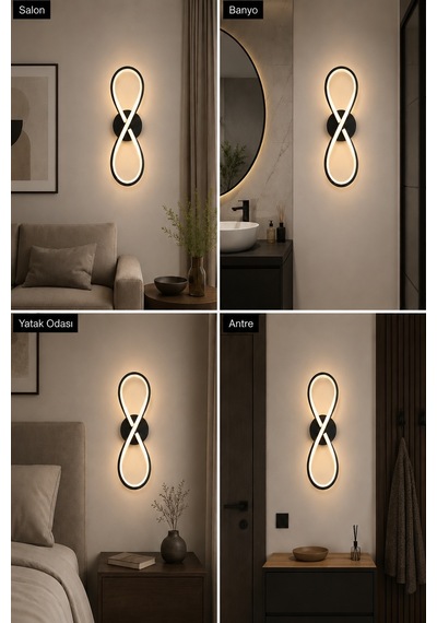 Setra Modern Led Duvar Apliği Günışığı Siyah