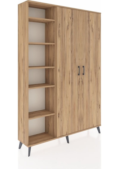Arges Dolap 7 Raflı 2 Kapaklı Tek Askılı 132x30x195 Çam-çam/çam Çam Arges Dolap 7 Raflı 2 Kapaklı Tek Askılı 132x30x195 Çam-çam/çam Çam