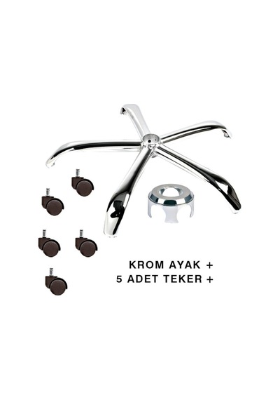 Depolife Metal Yıldız Ayaklı Patron Sekreter Müdür Şef Koltuğu Ayağı