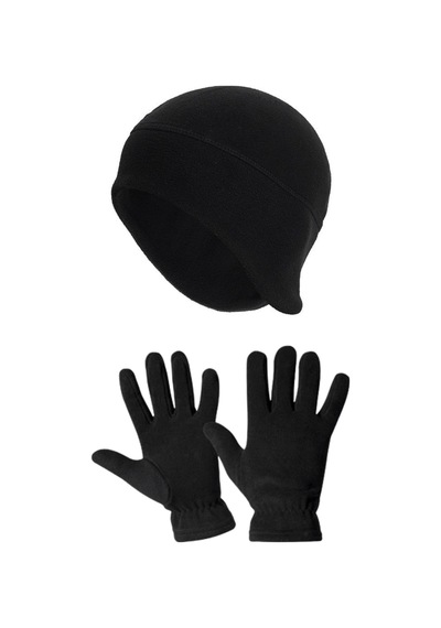 Axe Sportswear Kışlık Termal Polar Eldiven - Polar Kulaklıklı Bere 2'li Set