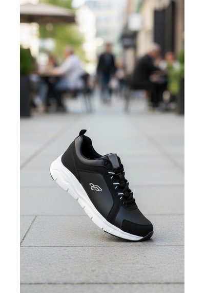 Fore Sport Erkek Kalın Taban Günlük Spor Ayakkabı Rahat Yürüyüş Sneaker Siyah - Beyaz
