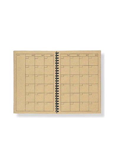 Muji Kraft Paper Monthly Planner Tarihsiz Ajanda Krem