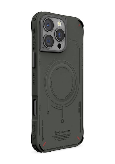 Apple iPhone 16 Pro Max Uyumlu Kılıf Magsafe Özellikli Metal Kamera Çerçeveli Skinarma Mecha Serisi Olive