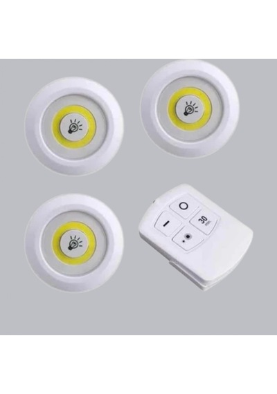 Kablosuz 3'lü Led Spot Lamba Seti Uzaktan Kumandalı Enerji Tasarruflu Aydınlatma Diğer