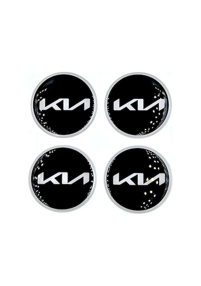 Yeni Nesil Tasarım Damla Sticker Siyah Kia Jant Göbeği 5.5cm Uyumlu