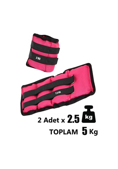 2,5 Kg X 2 Adet Pembe El Ayak Bileği Ağırlığı + Atlama İpi Pembe