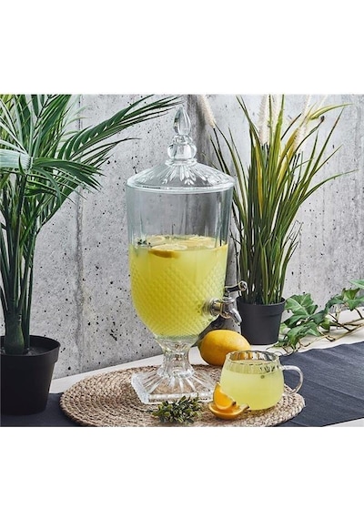 Family Kitchen Trend 3,5 Lt Musluklu Cam Sebil Şerbetlik Parti Damacanası Meşrubatlık