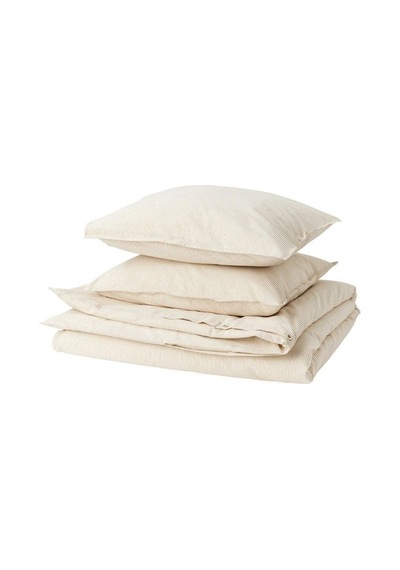 Ikea Bergpalm Çift Kişilik Nevresim Takımı 220 X 240 Cm Sarı - Beyaz