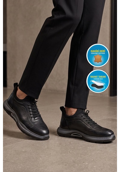 Komcero Kauçuk Tabanlı Siyah-füme Hakiki Deri Sneaker Erkek Casual Ayakkabı Hz2844-8225 Komcero Kauçuk Tabanlı Siyah-füme Hakiki Deri Sneaker Erkek Casual Ayakkabı Hz2844-8225