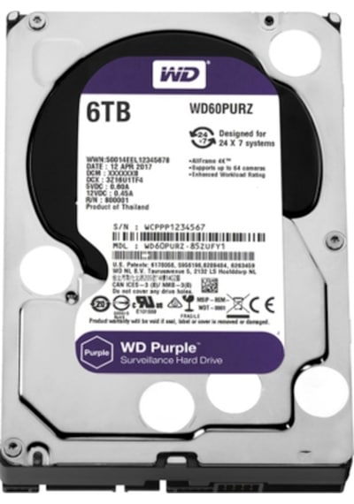 WD Purple WD60PURZ 3.5" 6 TB 5400 RPM SATA 3 HDD