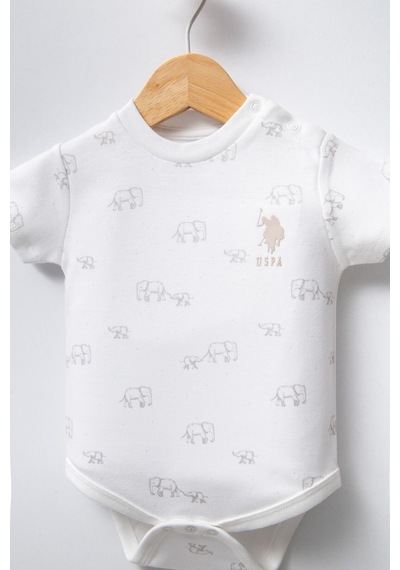 U.S. Polo Assn. U.s. Polo Assn Erkek Bebek Beyaz Body Zıbın Beyaz