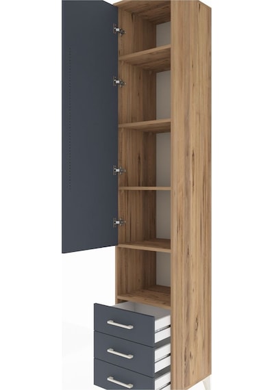 Hyperion Dolap 5 Raflı 3 Çekmeceli Tek Kapaklı 44x44x243 Çam-antrasit Atlas Çam Hyperion Dolap 5 Raflı 3 Çekmeceli Tek Kapaklı 44x44x243 Çam-antrasit Atlas Çam