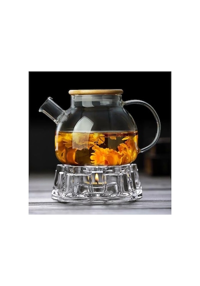 Isıya Dayanıklı 1000 Ml Süzgeçli Cam Demlik Bitki Çayları , Borosilikat ,sürahi Şeffaf