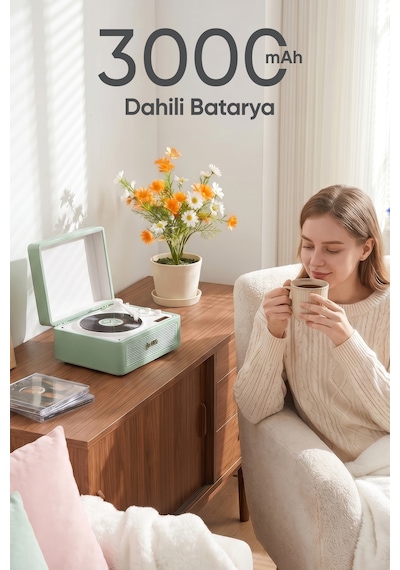 Fressi Fr-cd183 Riona Dahili Hoparlörlü Bluetoothlu Açık Yeşil Cd Çalar