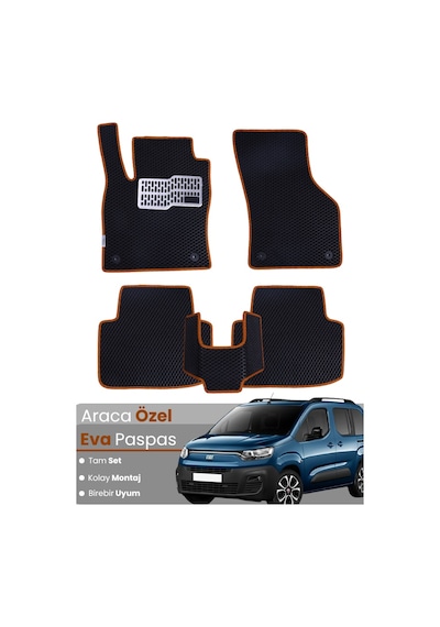 Fiat Doblo 2022-2025 Uyumlu Eva Paspas Tam Set Araca Özel,su Geçirmez,kolay Montaj 782