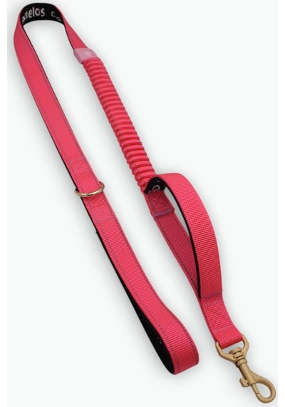 Köpek Gezdirme Tasması, Pembe, Anti Şok Esnek Bölümlü, Reflektörlü, 120-150 Cm, Orta Ve Büyük Irka Uygun Çok Renkli