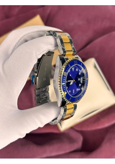Mavi-gold Kadran Submariner Otamatik Erkek Kol Saati Altın - Gümüş