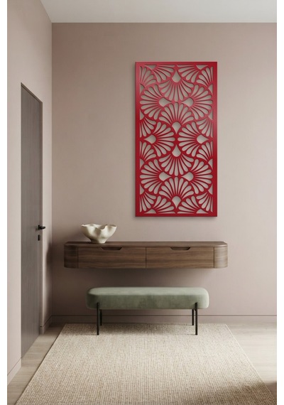 Dekoratif Panel Metal Duvar Tablosu - Duvar Sanatı - Duvar Dekoru - Kırmızı