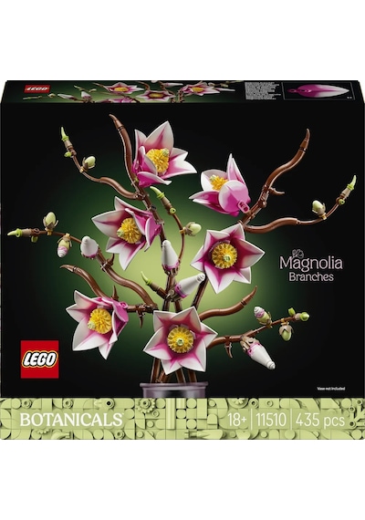 LEGO® Botanicals Manolya Dalları 11510 - Yetişkinler için Çeşitli Detaylar İçeren Çiçek Buketi Model Yapım Seti (435 Parça)
