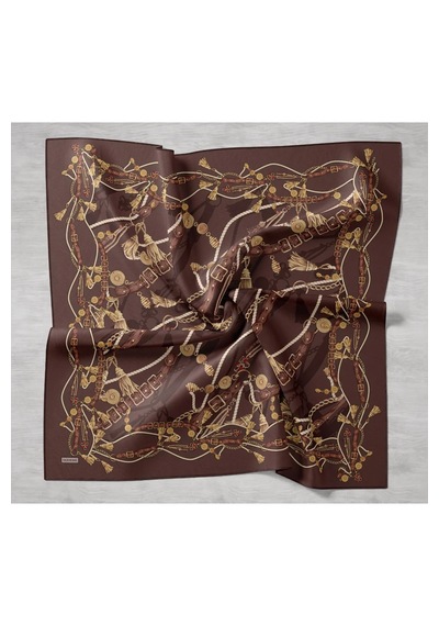 Silk Home Twill İpek Eşarp 11530-10 Kahverengi