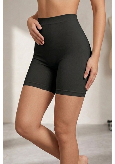 Fit Women Yüksek Bel Dikişsiz Kadın Orta Boy Boxer 2002-siyah