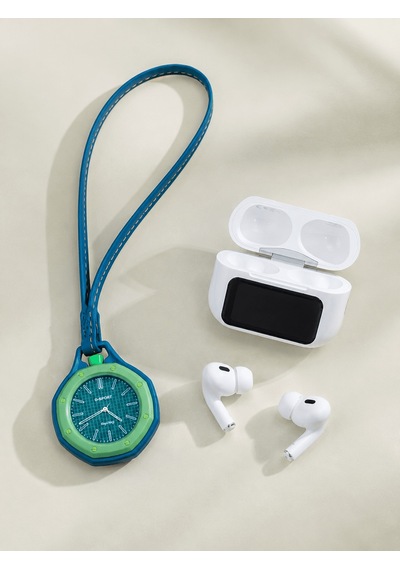 Bluetooth 5.4 Kablosuz Kulaklık Yeşil Askılı Analog Charm Saat İk