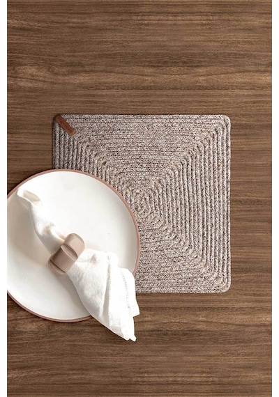 Koza Home Cesta El Yapımı Örgü Natural Kare Supla 32x32 4009 Naturel