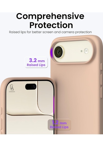 Apple Uyumlu iPhone 17 Air Içi Kadife Lansman Kılıf Ve 5d Tam Kaplayan Cam Ekran Koruyucu Desert Gold