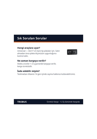 Trobus Dikdörtgen Plakalık Çerçeveli 32x17 Cm 1 Adet Siyah