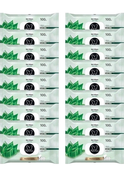 Papilion Premium Quality Islak Mendil 100'lü Aloe Vera x 18 Paket