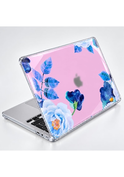 Macbook Pro 13 İnç Kristal Parlak Şeffaf Sert Kılıf Hard Case A2338 M1 M2 A2251 A2289 Uyumlu + Desenli 3m Sticker + Şeffaf Klavye Koruyucu 3'lü Set Lila Belirtilmemiş