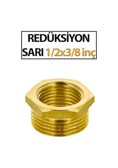1/2 X 3/8 İnç İnç Sarı Redüksiyon Pirinç Gövde, Sızdırmaz Ve Uzun Ömürlü Bağlantı Parçası