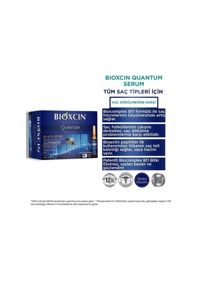 Quantum Bio-activ Serum, Saç Dökülmesine Karşı, 15 X 6 Ml