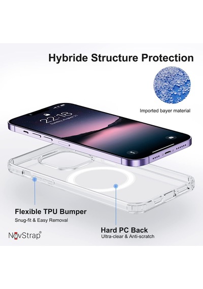Apple Uyumlu iPhone 14 Kilif 6.1 Inç Seffaf Magsafe Kamera Korumali 556387344