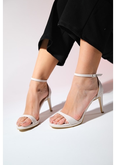 Luvishoes Bern Bej Rugan Kadın Platform Topuklu Abiye Ayakkabı