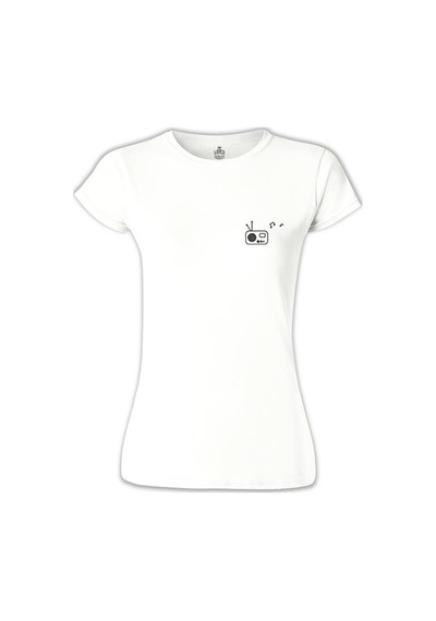 Radyo - Logo Beyaz Kadın Tshirt 001