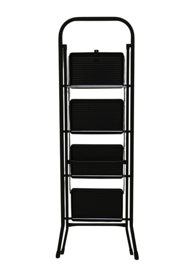 4 Basamaklı Metal Merdiven Hardy Siyah