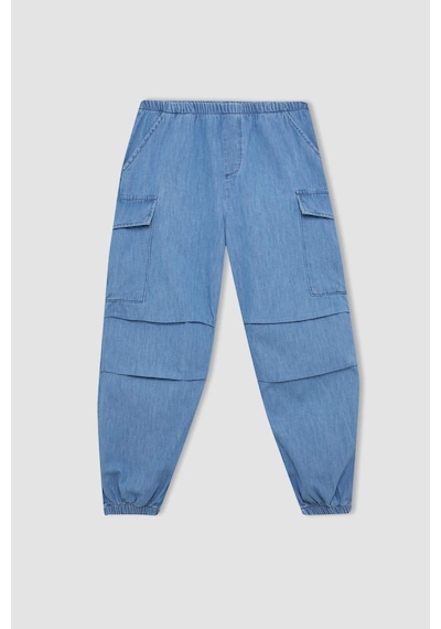 Defacto Kız Çocuk Kargo Fit Esnek Bantlı Paça Jean Pantolon B4952A824SPNM28 Mavi Defacto Kız Çocuk Kargo Fit Esnek Bantlı Paça Jean Pantolon B4952A824SPNM28 Mavi