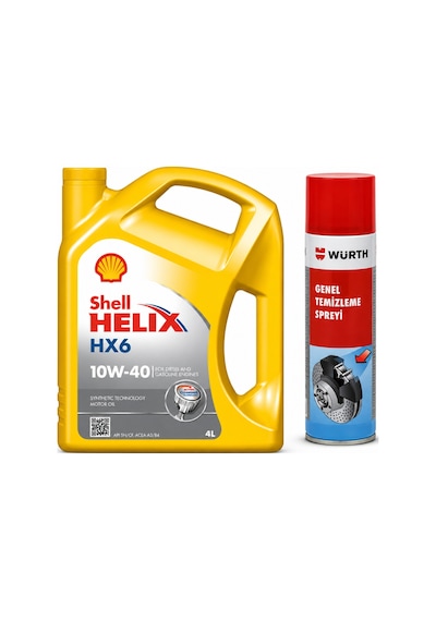 Shell Helix Hx6 Motor Yağı 10w-40 4 Litre + Würth Balata Spreyi 500 ML