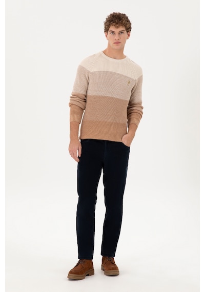 U.S. Polo Assn. Erkek Slim Fit Bisiklet Yaka Camel Kazak 50293017-VR015 U.S. Polo Assn. Erkek Slim Fit Bisiklet Yaka Camel Kazak 50293017-VR015