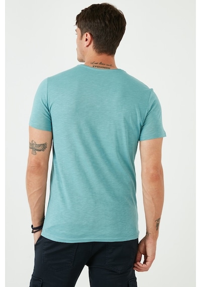 Buratti % 100 Pamuklu Slim Fit Bisiklet Yaka Cepli Erkek T Shirt 5902000 Mavi